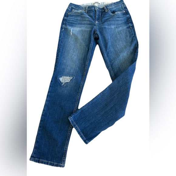VINTAGE AMERICA Bestie Jean Mid Rise Distressed Stretchy Denim Jeans  4/27 31x29 - Picture 1 of 8